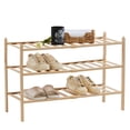 thumbnail image 1 of iKayaa 3-Tier Bamboo Shoe Rack Stackable Shoe Shelf Free Standing Storage Organizer for Entryway Hallway Closet Tabletop (Nature), 1 of 8