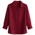 thumbnail image 5 of PBFRDSJ Tops for Women Trendy Summer Classic Pleated Textured Cotton Linen Jacket Single-Breasted Lapel Long Sleeve Cardigan Business Casual Work Outwear, 5 of 5