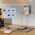 thumbnail image 3 of Cargador de pared USB TESSAN Outlet Splitter con 4 tomas de corriente alterna y 3, 3 of 6