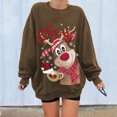 thumbnail image 3 of Chandail en Molleton de Noël pour Femmes Veste Mi-Longue Cardigan à Manches Longues Col Rond Pull Chaud Imprimé Mode pour les Fêtes, 3 of 7