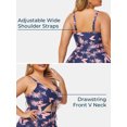 thumbnail image 6 of Summer Mae Women Plus Size One Piece Swimsuits with Skirt V Neck Floral Printed Swimdress Cutout Bathing Suits, 6 of 7