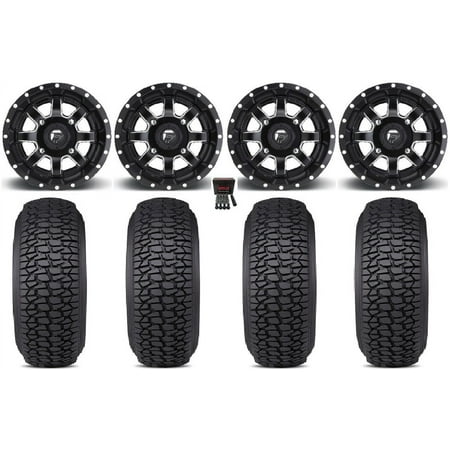 Fuel Maverick 15 Wheels Black 30 Regulator 2 Tires Kawasaki Mule Pro FXT