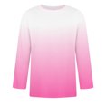 thumbnail image 5 of IYTR Men's Round Neck Casual Sweatshirt Gradiet Color Long Sleeve Pullover Sweatshirt Oversized Loose Sport Sweater Tops Pink S, 5 of 5