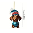 thumbnail image 6 of KCEHTA Dachshund Christmas Ornaments, Dog Ornaments for Christmas Tree, Dachshund Christmas Decor, Cute 2D Acrylic Dachshund Dog Christmas Tree Hanging Ornaments for Home Party, 6 of 6