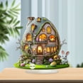 thumbnail image 6 of yulier Easter Egg Bunny 2D Acrylic Tabletop Ornaments, Easter Egg Rabbit Sign with Base, Easter Table Decor, Easter Decorations for Home Farmhouse, Easter Gifts, 6 of 7