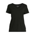 thumbnail image 6 of Time and Tru Women's Cotton V-Neck Tee with Short Sleeves, Sizes XS-XXXL, 6 of 6