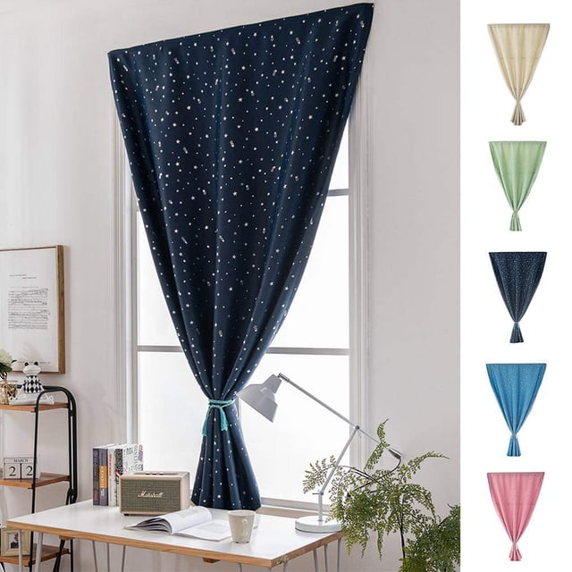 Magic Sticker Star Print Shading Reducing Blinds Blackout Curtain Printing Window Drapes Living Room Noise Reducing Blinds