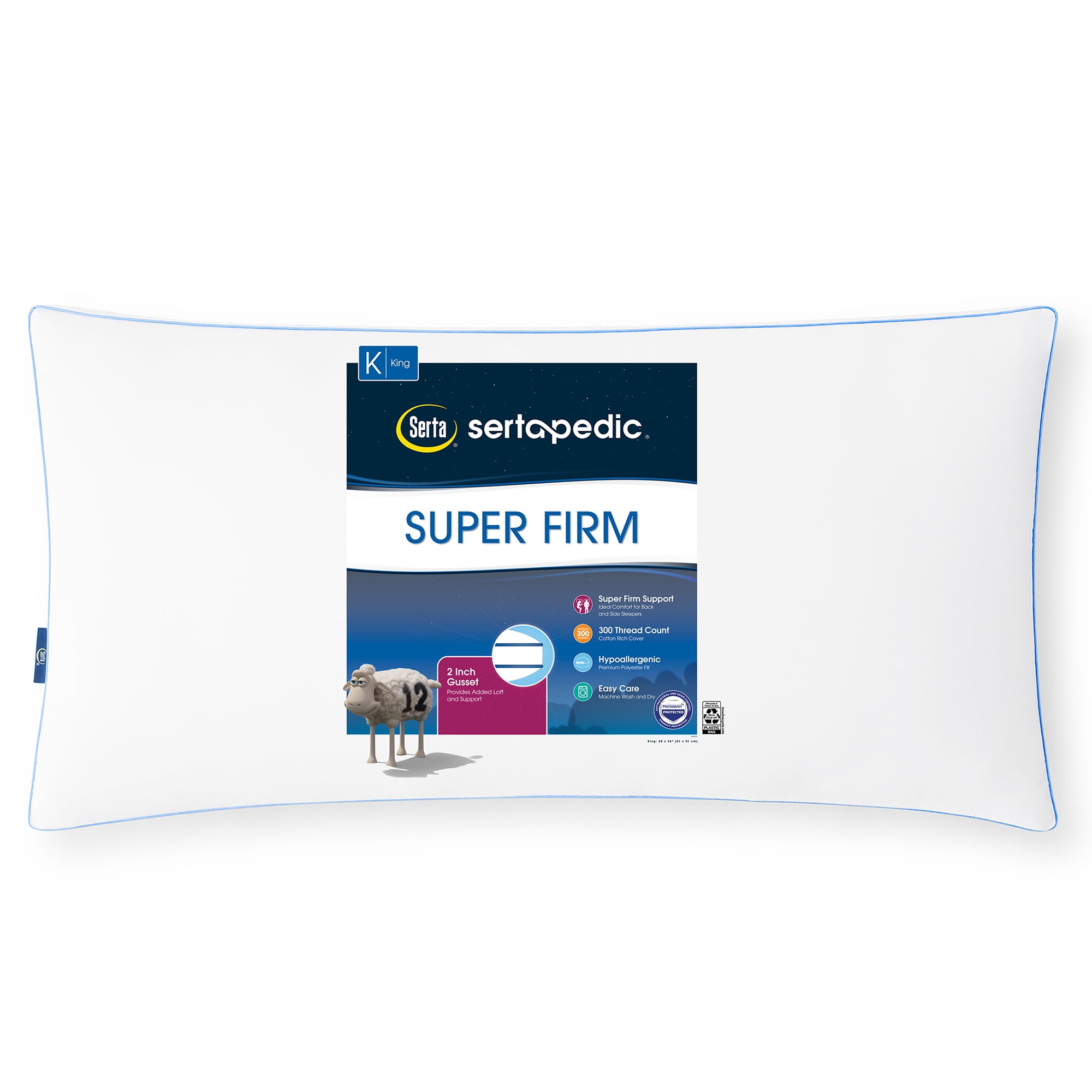 Sertapedic Super Firm Bed Pillow, King