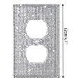 thumbnail image 3 of XJGHHSY 2 Pcs Silver Shiny Rhinestones Wall Plates Light Switch Cover Plate Decorative Wall Plate Single toggle Outlets Covers Durable Switch Covers,Silver, 3 of 8