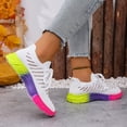 thumbnail image 4 of Womens Walking Tennis Shoes Casual Athletic Workout Gym Non Slip Knit Mesh Sneakers Lace up Comfortable Running Shoes White Size 9, 4 of 6