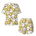 thumbnail image 5 of Qekee Cartoon Chicken Women's Pajama Set Short Sleeve Sleepwear Summer Home Wear with Pockets Soft Short Sleeve Shirt - Cartoon Chicken, 5 of 9
