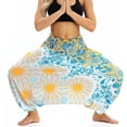 thumbnail image 5 of HLSOHJP Women's Smocked Waist Yoga Harem Pants Boho High Waisted Baggy Trousers Hippie Genie, 5 of 5
