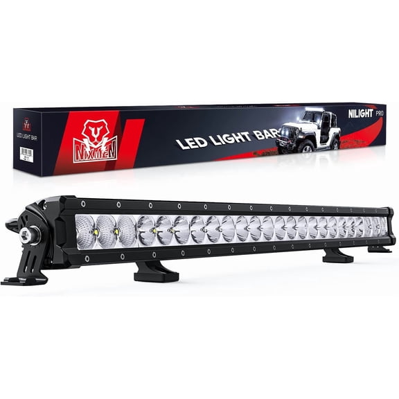 Nilight LED Light Bar 30 Inch 120W Flood Spot Combo Beam 14400LM IP68 Offroad Single Row Slim Driving Lamp for Pickup Truck SUV ATV UTV Boat Jeep
