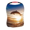 PKQWTM dolphin leaping jumping shining sunset sea water Nursing Cover Baby Breastfeeding Infant Feeding Cover Baby Car Seat Cover