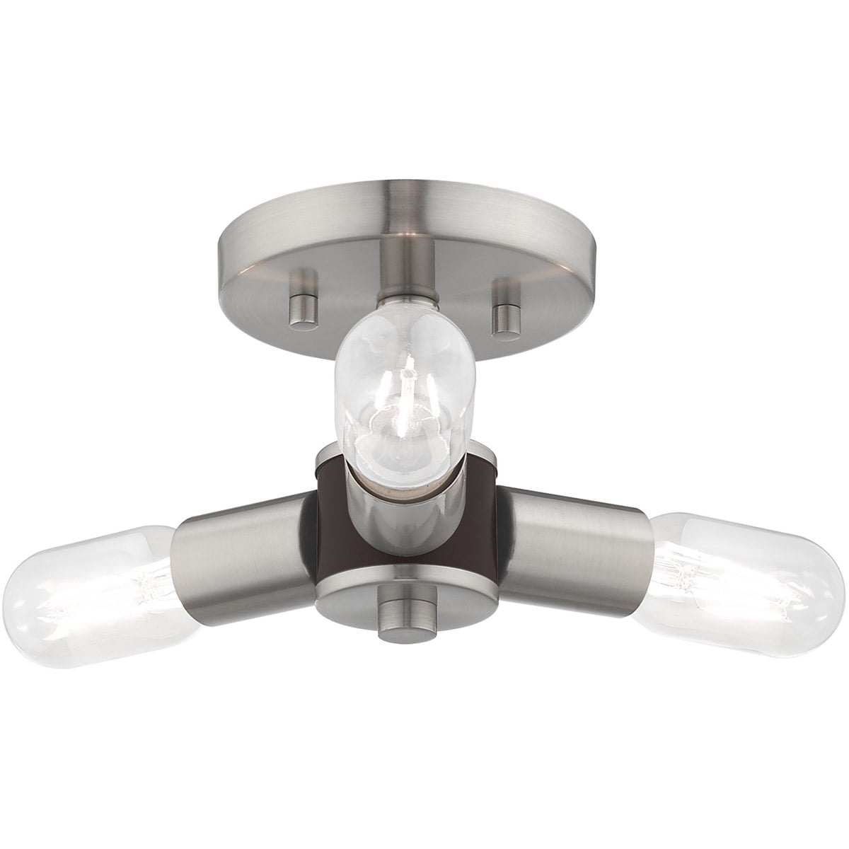 3 Light Brushed Nickel Ceiling Light fixture with Steel base material