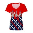 thumbnail image 4 of OAVQHLG3B 4th of July Outfits for Women American Flag T Shirt Summer Tops for Women Tops Printe Casual Loose Fit Tee Shirts Blouse Print V-neck Shirt, 4 of 5