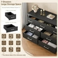 thumbnail image 5 of IDEALHOUSE Dressers 7 Drawer Chest, Wide Dresser Organizer Wood Storage Cabinet with Metal Handles for Bedroom, Living Room, Entryway, Black, 5 of 7