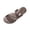 Gray, variant on Womens Metallic Flat Sandals Summer Trendy PU Leather Open Toe Cushioned Sole Slides Sandals Comfortable Casual Non Slip Slippers for Beach Vacation Travel