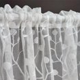 thumbnail image 4 of JANDEL White Lace Short Curtain for Kitchen Window Jacquard Floral Sheer Curtain Valance for Small Window Rod Pocket Top Tulle 1 Piece (59 Inch Wide, 17 Inch Long), 4 of 6