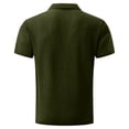 thumbnail image 4 of Mens Casual Polo Shirt Summer Short Sleeve Waffle Shirt Classic Collared Golf Polo Shirt Army Green 3XL, 4 of 5