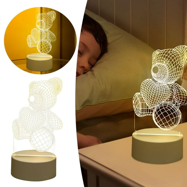 SXcggal One 3D Nightlight USB Children's Cartoon Nightlight Handwritten Acrylic Colorful Remote Control Desk Lamp Multifunctional Artistic Beautiful Desktop Decoration