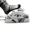 thumbnail image 5 of Black and White Foot Rest, Ornate Umbrella with Minimalist Stripes and Floral Features Art, Non-Slip Backing Adjustable Ergonomic Memory Foam Leg Support for Office, Black White, by Ambesonne, 5 of 5