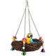 thumbnail image 1 of Nido de columpio para pájaros de paja Natural, columpio para pájaros con campanas para periquitos, guacamayos y loros, 1 of 5