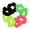 Neon Black, variant on Motique Accessories Set of 8 Neon Color Solid Scrunchies Hair Scrunchy (Pink Yellow Green Orange)