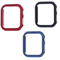 thumbnail image 1 of 3 Pack Compatible for Apple Watch Case 44mm [NO Screen Protector] Series 6 5 4 SE, Hard PC Bumper Case Protective Cover Frame Compatible for iWatch 44mm,cola red + original black + original blue, 1 of 5