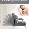 thumbnail image 4 of 5 Position Adjustable Bed Chair, Grey Folding Sleeper With Pillow & Stable Steel Frame Design For Home Office Convertible Chair Bed, Setup, 4 of 6