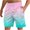 Pink, variant on Iugvhana Men's Gradient Print Swim Trunks with Pockets Big and Tall Summer Beach Shorts Swimwear Bathing Suits for Men Pink XXXXL