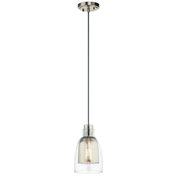 43625NI Kichler Lighting Evie - 1 Light Mini Pendant - With Transitional Inspirations - 9.5 Inches Tall By 6 Inches Wide     -Traditional Installation