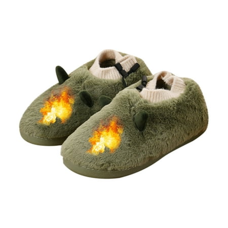 

Yoslce Fuzzy Slippers for Women Winter USB Heating Plush Slippers Men Women Indoor Sharp Corner Warm Shoes Outdoor Couple Slippers