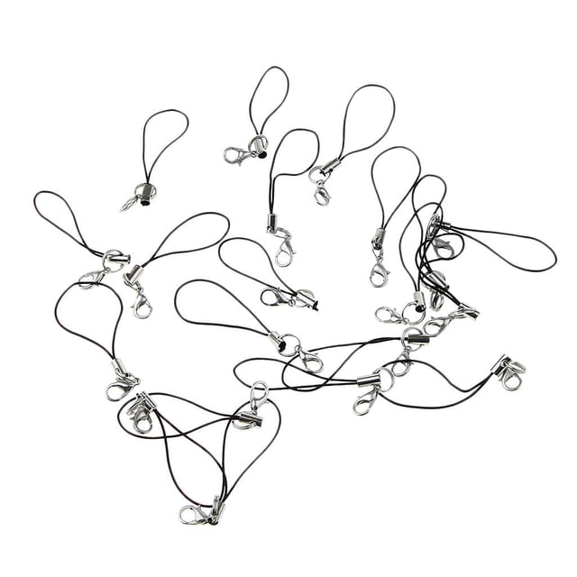 20 Unids Cordón de Poliéster Charm Cuelga El Cable Colgante Para El Teléfono Móvil Sunnimix Negro