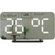 thumbnail image 2 of Noir Réveil Numérique, Réveil LED Miroir Horlogue Digital Réveil de Chevet Réveil Matin LED Moderne avec Ports USB, Luminosité Réglable, pour Maison, Bureau, l’Hôtel, Smart Mobile Power Kuyhfg Bienvenido a Kuyhfg, 2 of 5
