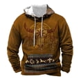 thumbnail image 4 of IWRICH Hoodies for Men Aztec Cowboy Western Retro Ethnic Printed Hooded Sweatshirt Fashion Graphic Fall Pullover Tops 04-Gold S, 4 of 4