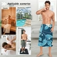 thumbnail image 7 of Blue Leaves and Little Flowers Men Bath Towel Adjustable Body Wrap for Sauna Spa Gym Shower After Soft Cover Up, 7 of 7