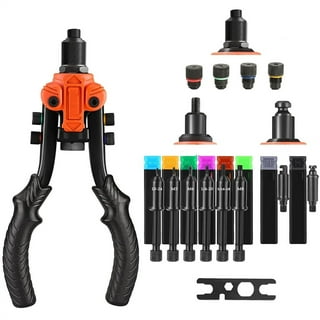 Tacklife Rivet Gun Kit with 80 Pcs Rivets, 4 in 1 Hand Riveter, 4 Tool-Free Interchangeable Heads - Hhr3a