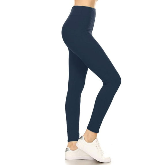Womens High Waist Solid Peach Skin Yoga Work Out Pants Leggings for Regular and Plus