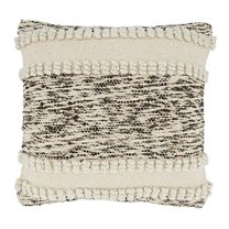 Fennco Styles Woven Textured Decorative Throw Pillow 18" W x 18" L - Ivory Square Cushion for Home, Couch, Bedroom, Living Room and Office Décor
