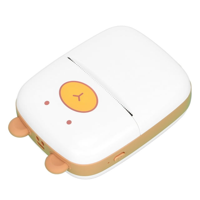 Pocket Printer,Mini Printer Cute Bear Sticker Printer Mini Printer Streamlined Design