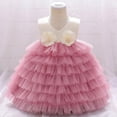 thumbnail image 4 of Fesfesfes Kids Girls Ruffled Princess Dress Infant Toddler Girls Bridesmaid Pageant Gown Birthday Party Dress, 4 of 9