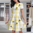 thumbnail image 2 of Sunglasses Grid Pattern Women's Classic Swing Skater Dress Casual Work Party Cocktail Dresses, 2 of 6