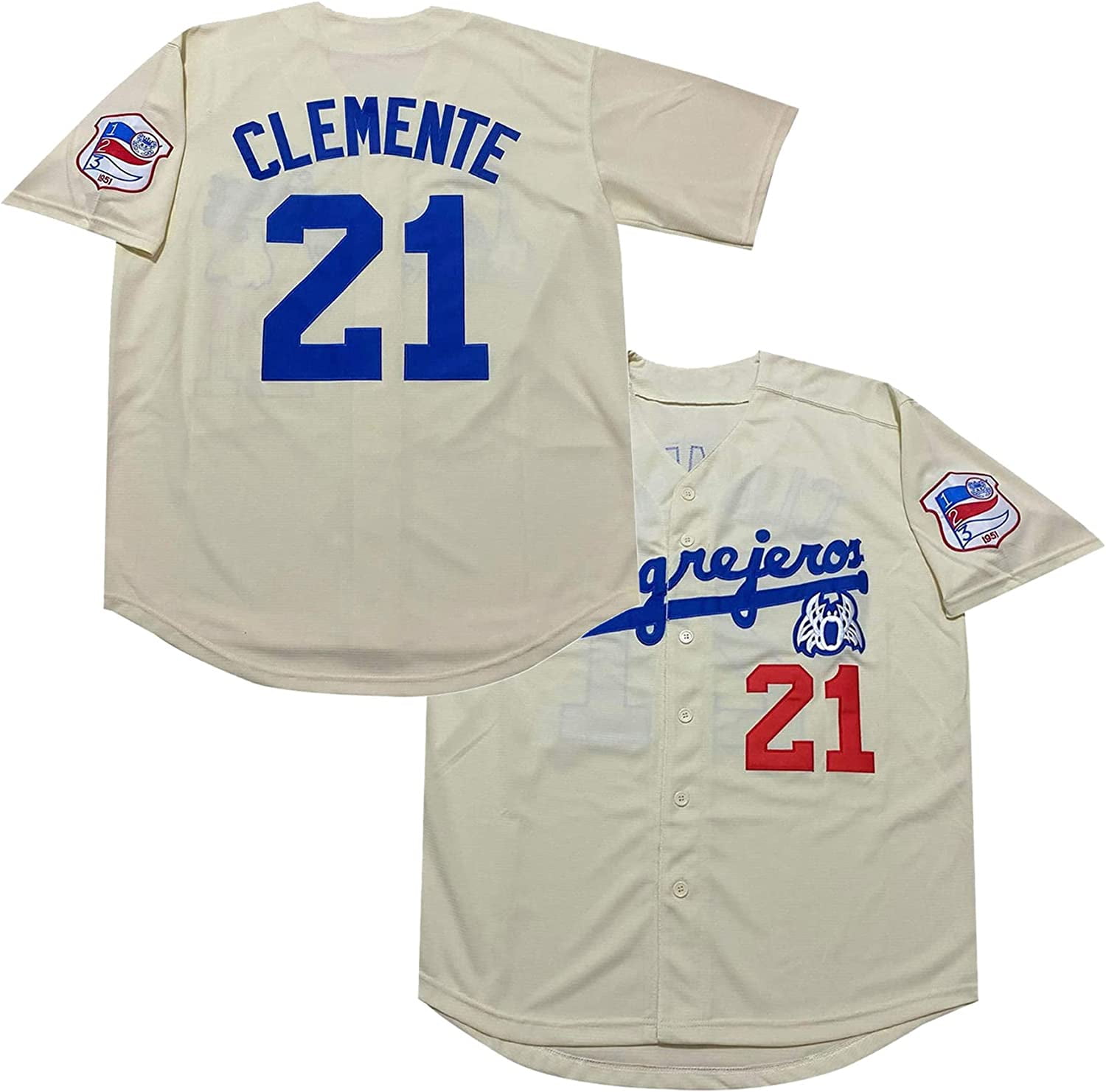 Men's Baseball Jersey Puerto Rico 90s Retro Clemente #21 anturce Crabbers  Stitched Shirt Sweatshirt 