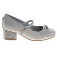 thumbnail image 2 of Badgley Mischka Girls Dress Shoes (Little Kids, Sizes 11–4), Silver, Size: 3, 2 of 7