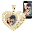 thumbnail image 3 of Picturesongold.Com Heart Necklace Pendants W/ "I Love You" Etched - 1 inch x 1 inch - Solid 14K White Gold, 3 of 4