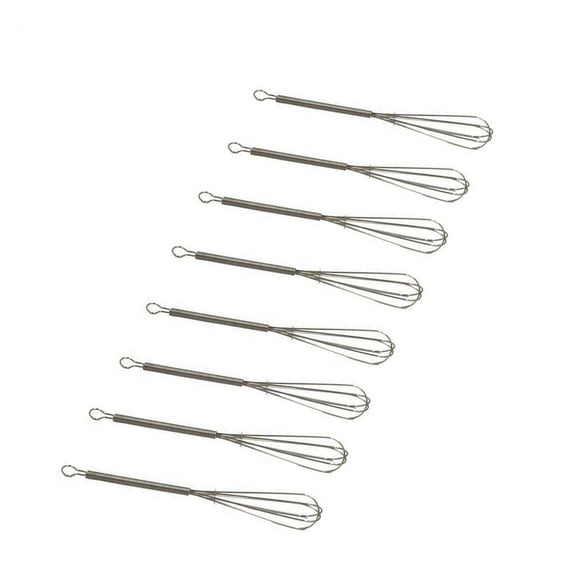 8 Pcs Mini Wire Whisk Mixer 304 Stainless Steel Kitchen Cream Egg Beaters Hand （5 inch)