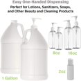 thumbnail image 4 of LMHF Clear Refillable Bottles with Leak Proof Press Pump Dispenser BPA Free Ideal for Lotions, Soaps, Shampoo, Conditioner, Travel Size Hand Sanitizer Spray Refills (16oz, Pack of 48), 4 of 5