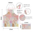 thumbnail image 7 of Pioneer Flower Floral Print Pattern Apron-Garden Aprons for Women with Pockets-Cotton Linen Waterproof Kitchen Cooking Gardening Aprons Adjustable for Kitchen,Cooking,BBQ and Salon 33x27 Inch, 7 of 7