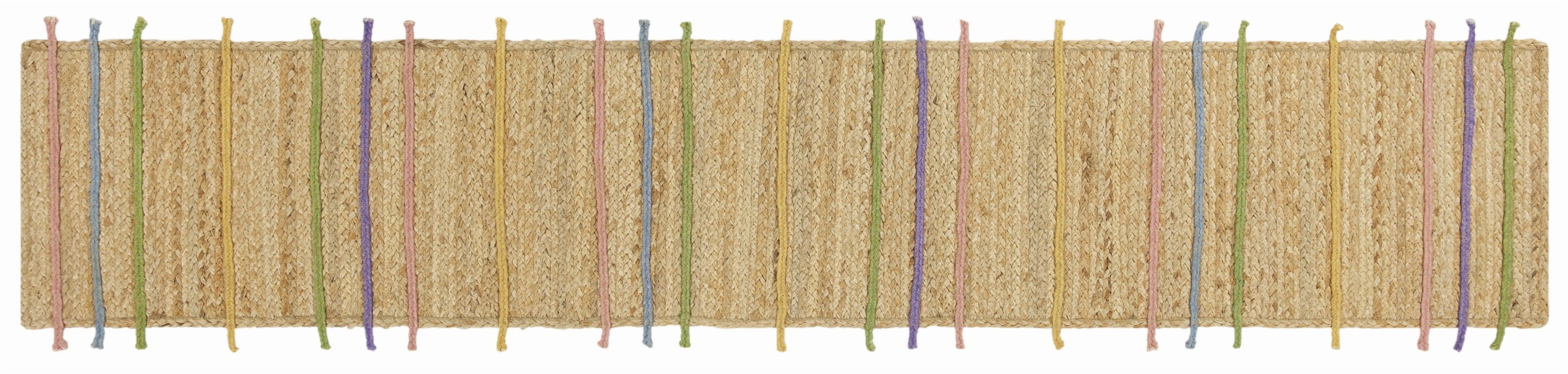Easter Jute Braid Table Runner - 14" x 72" - 100% Jute, Natural & Multi-color
